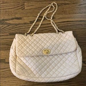 Cream Quilted Tote
